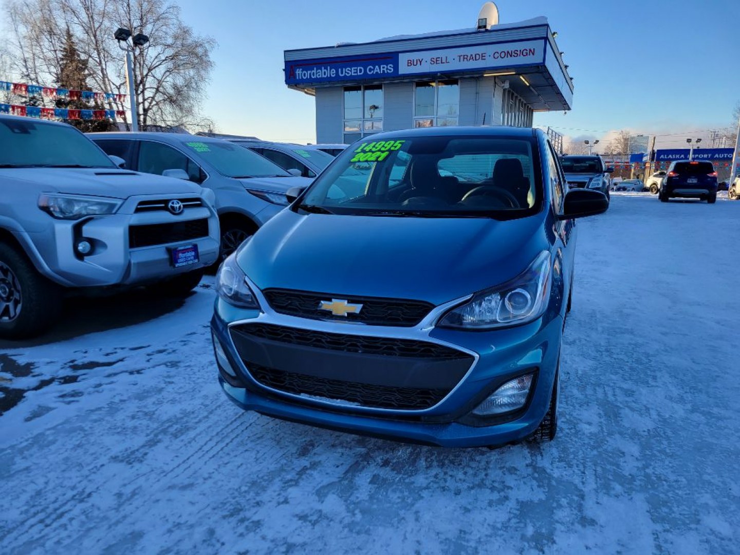 2021 BLUE CHEVROLET SPARK LS (KL8CB6SA0MC) with an 1.4L engine, Continuously Variable transmission, located at 929 East 8th Ave, Anchorage, AK, 99501, (907) 274-2277, 61.214783, -149.866074- Photo#0