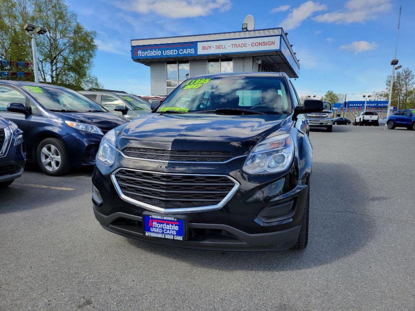 2017 BLACK CHEVROLET EQUINOX LS (2GNFLEEK1H6) with an 2.4L engine, Automatic transmission, located at 929 East 8th Ave, Anchorage, AK, 99501, (907) 274-2277, 61.214783, -149.866074 - Photo#0