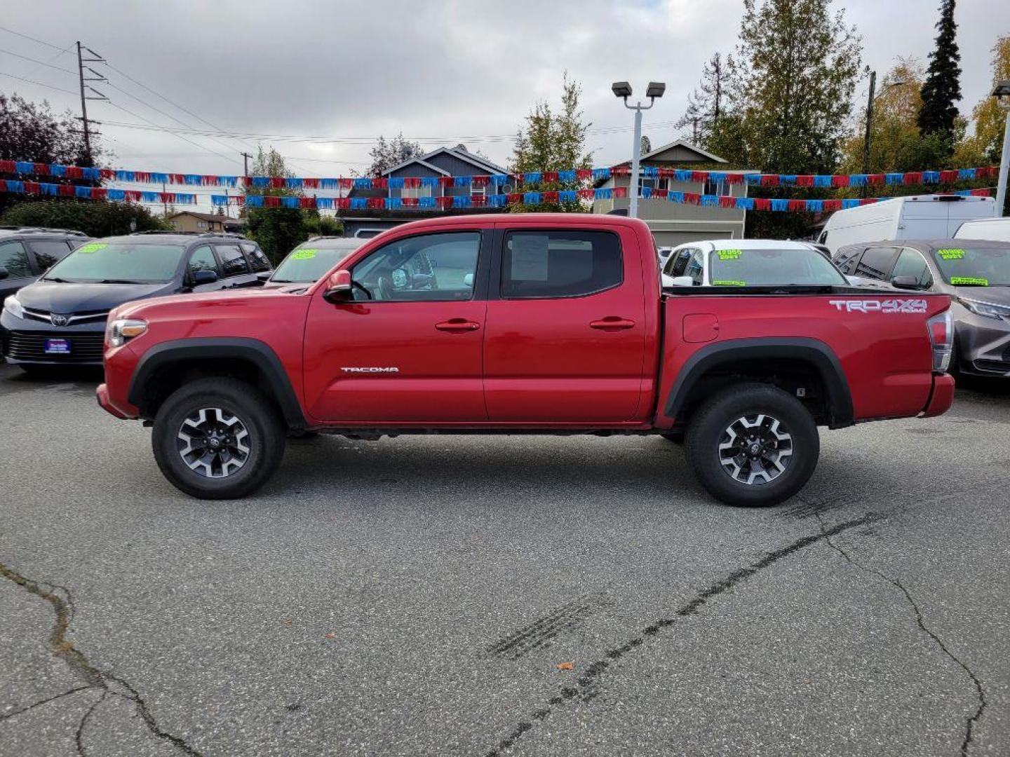 2021 RED TOYOTA TACOMA TRD DOUBLE CAB (3TMCZ5AN7MM) with an 3.5L engine, Automatic transmission, located at 929 East 8th Ave, Anchorage, AK, 99501, (907) 274-2277, 61.214783, -149.866074 - Photo#1