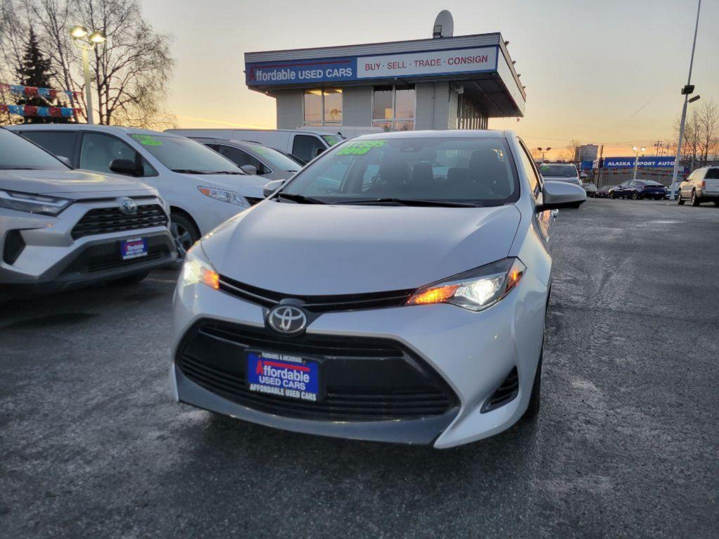 2018 SILVER TOYOTA COROLLA LE (2T1BURHE7JC) with an 1.8L engine, Continuously Variable transmission, located at 929 East 8th Ave, Anchorage, AK, 99501, (907) 274-2277, 61.214783, -149.866074 - Photo#0