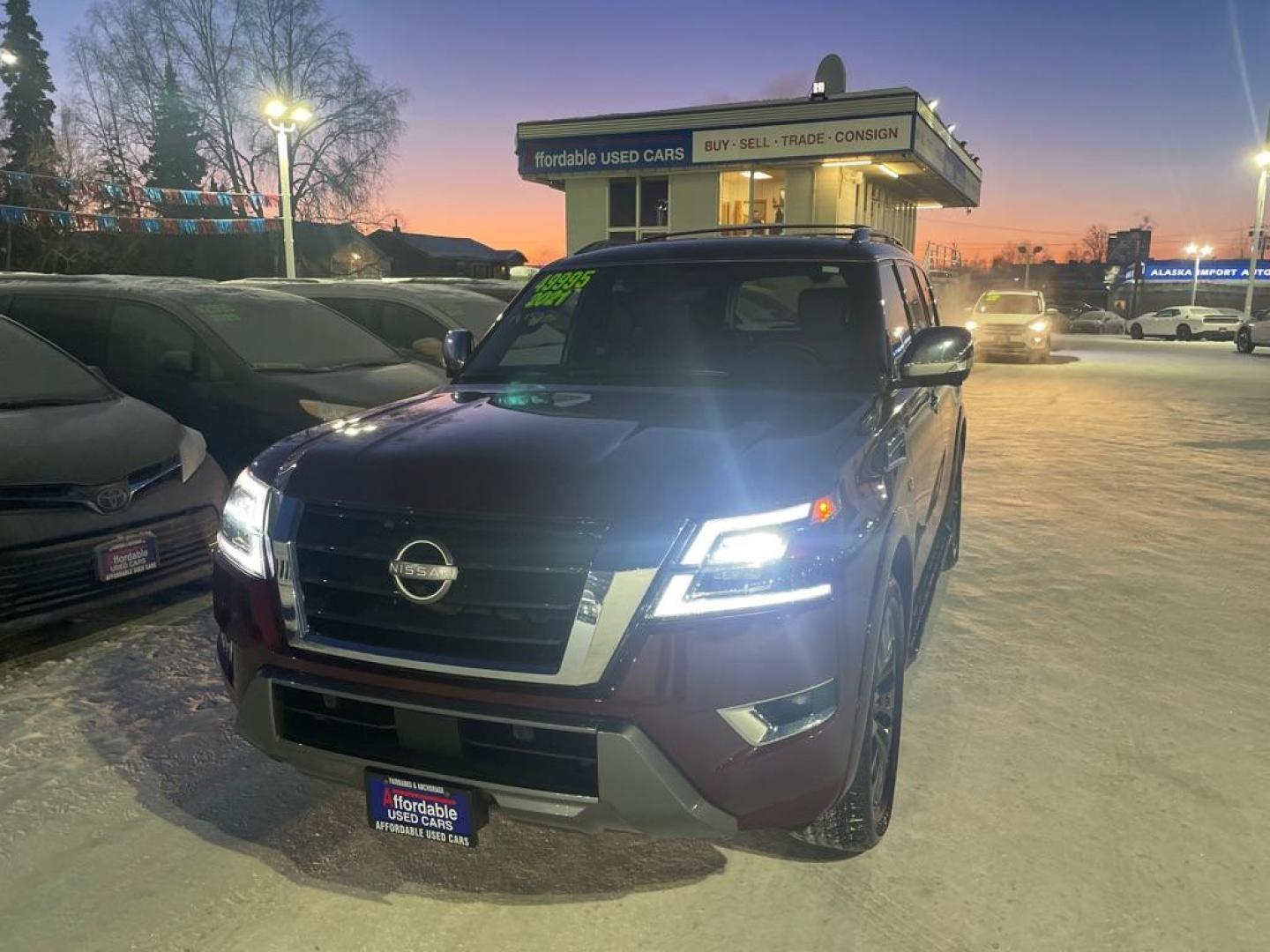 2021 RED NISSAN ARMADA PLATINUM (JN8AY2DB0M9) with an 5.6L engine, Automatic transmission, located at 929 East 8th Ave, Anchorage, AK, 99501, (907) 274-2277, 61.214783, -149.866074 - Photo#0