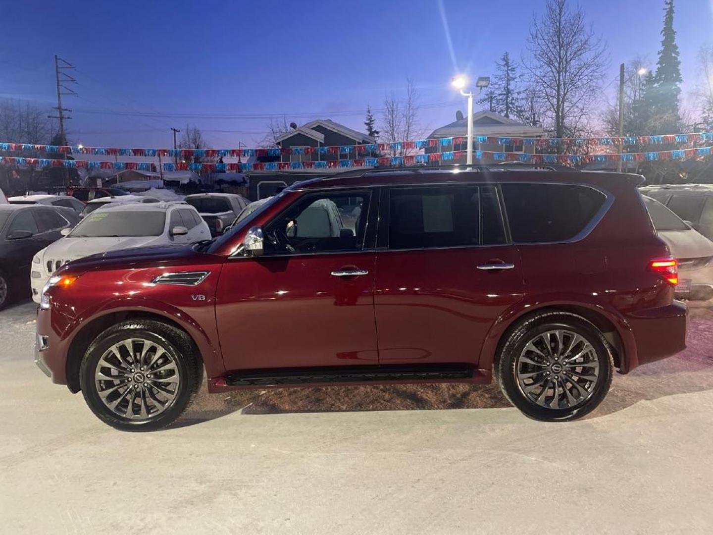 2021 RED NISSAN ARMADA PLATINUM (JN8AY2DB0M9) with an 5.6L engine, Automatic transmission, located at 929 East 8th Ave, Anchorage, AK, 99501, (907) 274-2277, 61.214783, -149.866074 - Photo#1