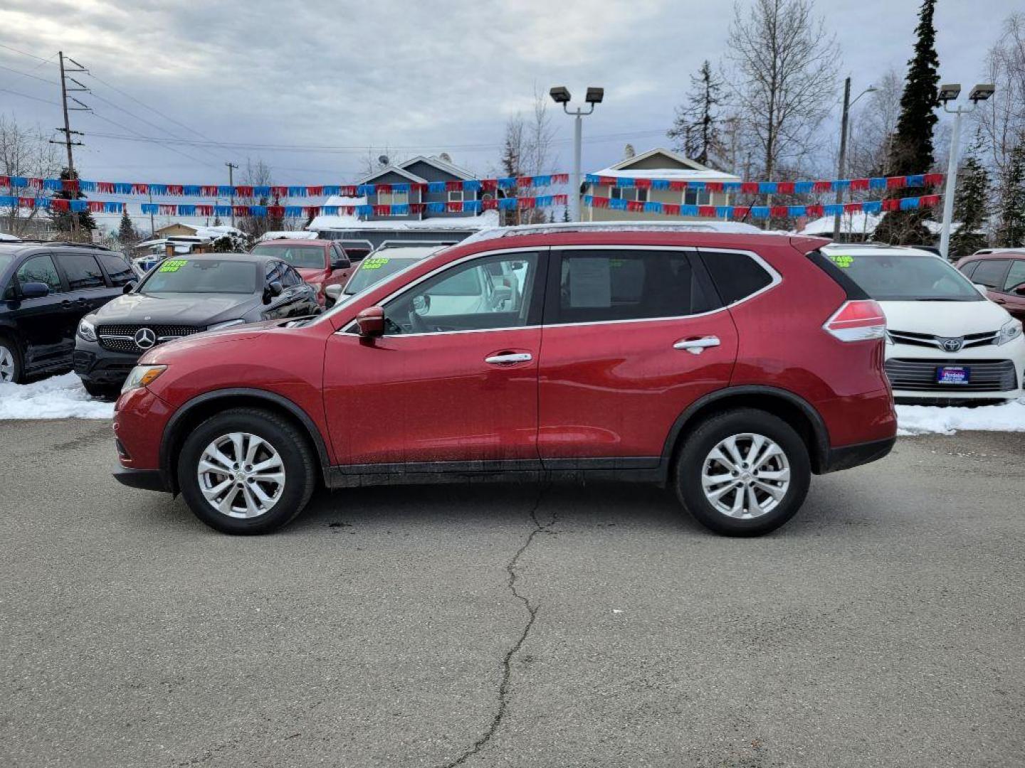 2015 RED NISSAN ROGUE S (KNMAT2MVXFP) with an 2.5L engine, Continuously Variable transmission, located at 929 East 8th Ave, Anchorage, AK, 99501, (907) 274-2277, 61.214783, -149.866074 - Photo#1