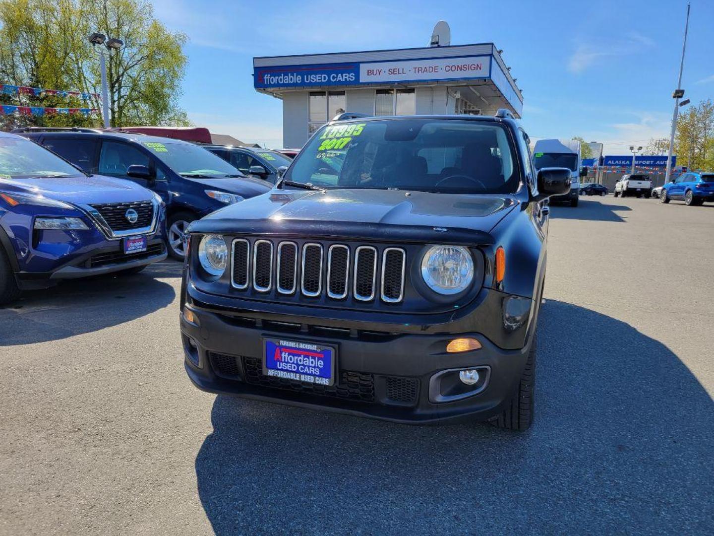 2017 BLACK JEEP RENEGADE LATITUDE (ZACCJBBB4HP) with an 2.4L engine, Automatic transmission, located at 929 East 8th Ave, Anchorage, AK, 99501, (907) 274-2277, 61.214783, -149.866074 - Photo#0