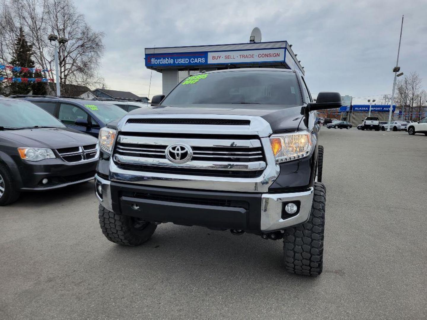 2017 BLACK TOYOTA TUNDRA CREWMAX SR5 (5TFDW5F11HX) with an 5.7L engine, Automatic transmission, located at 929 East 8th Ave, Anchorage, AK, 99501, (907) 274-2277, 61.214783, -149.866074 - Photo#0