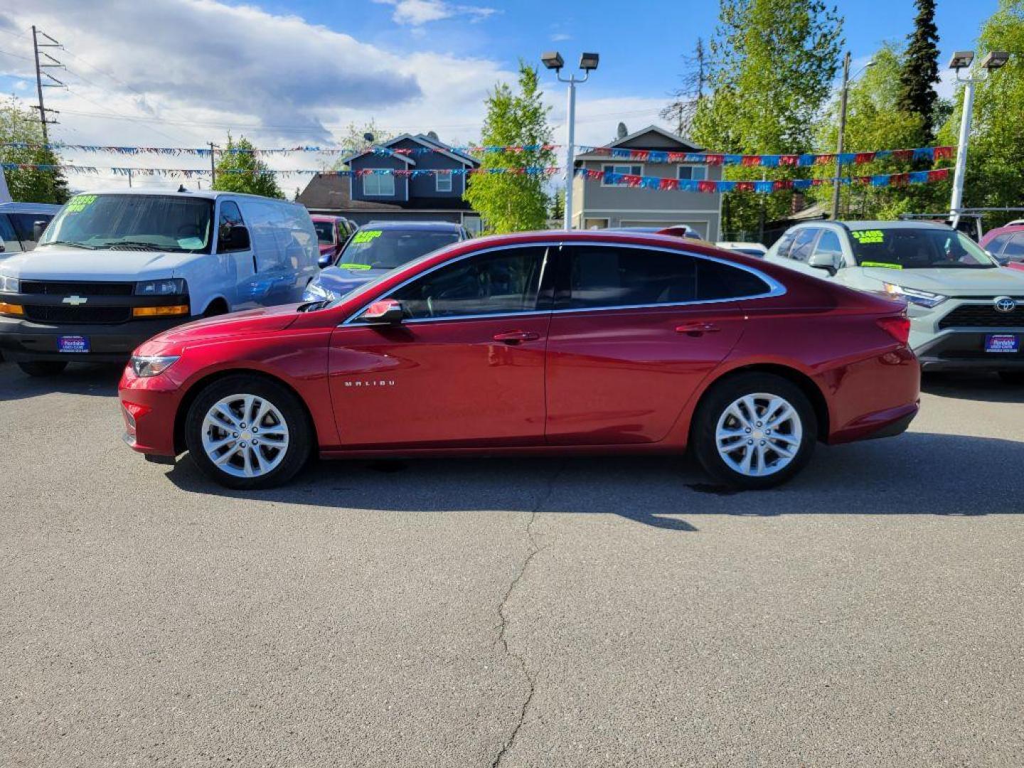 2018 MAROON CHEVROLET MALIBU LT (1G1ZD5ST4JF) with an 1.5L engine, Automatic transmission, located at 929 East 8th Ave, Anchorage, AK, 99501, (907) 274-2277, 61.214783, -149.866074 - Photo#1