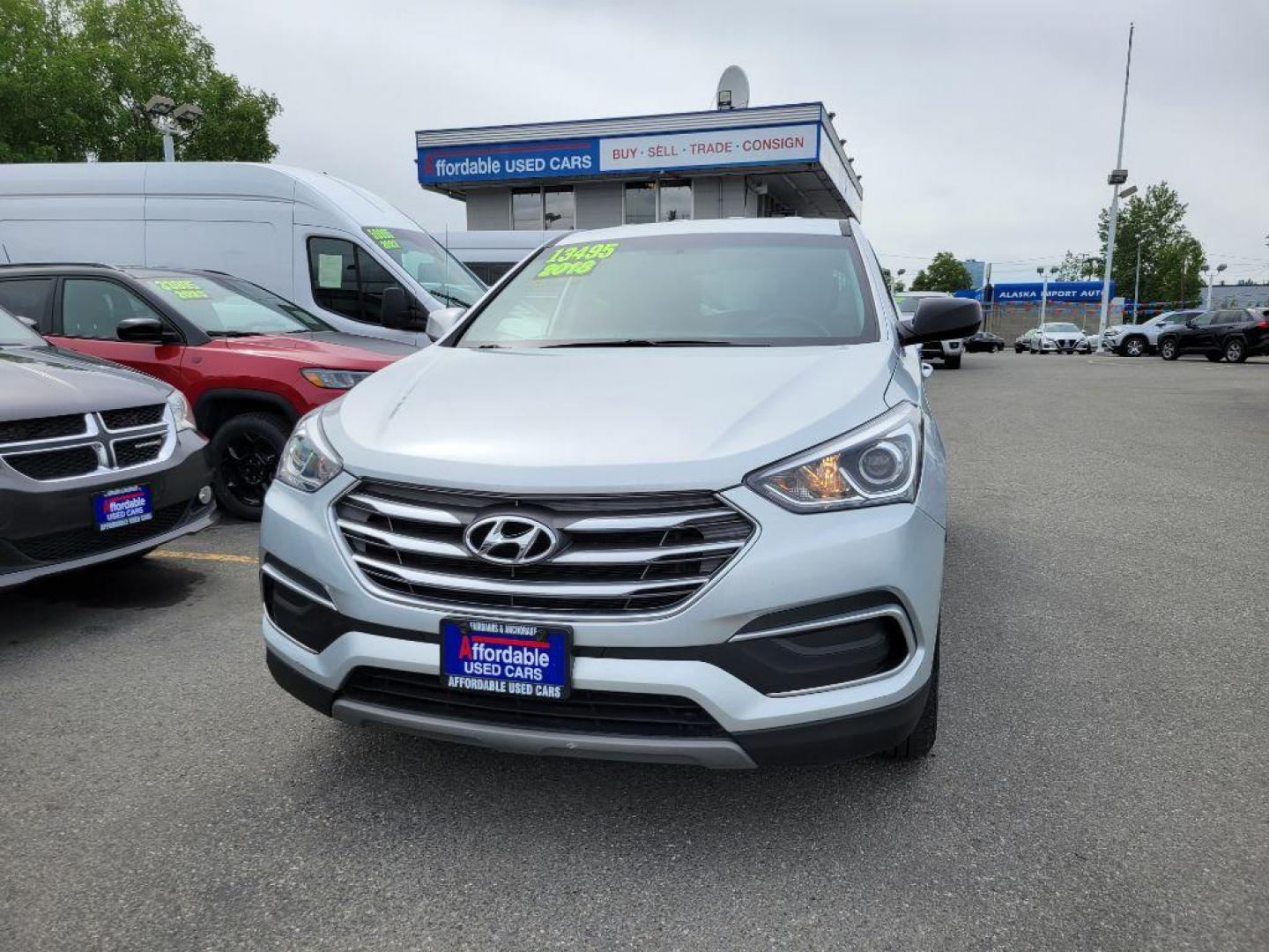 2018 SILVER HYUNDAI SANTA FE SPORT (5XYZT3LB2JG) with an 2.4L engine, Automatic transmission, located at 929 East 8th Ave, Anchorage, AK, 99501, (907) 274-2277, 61.214783, -149.866074 - Photo#0