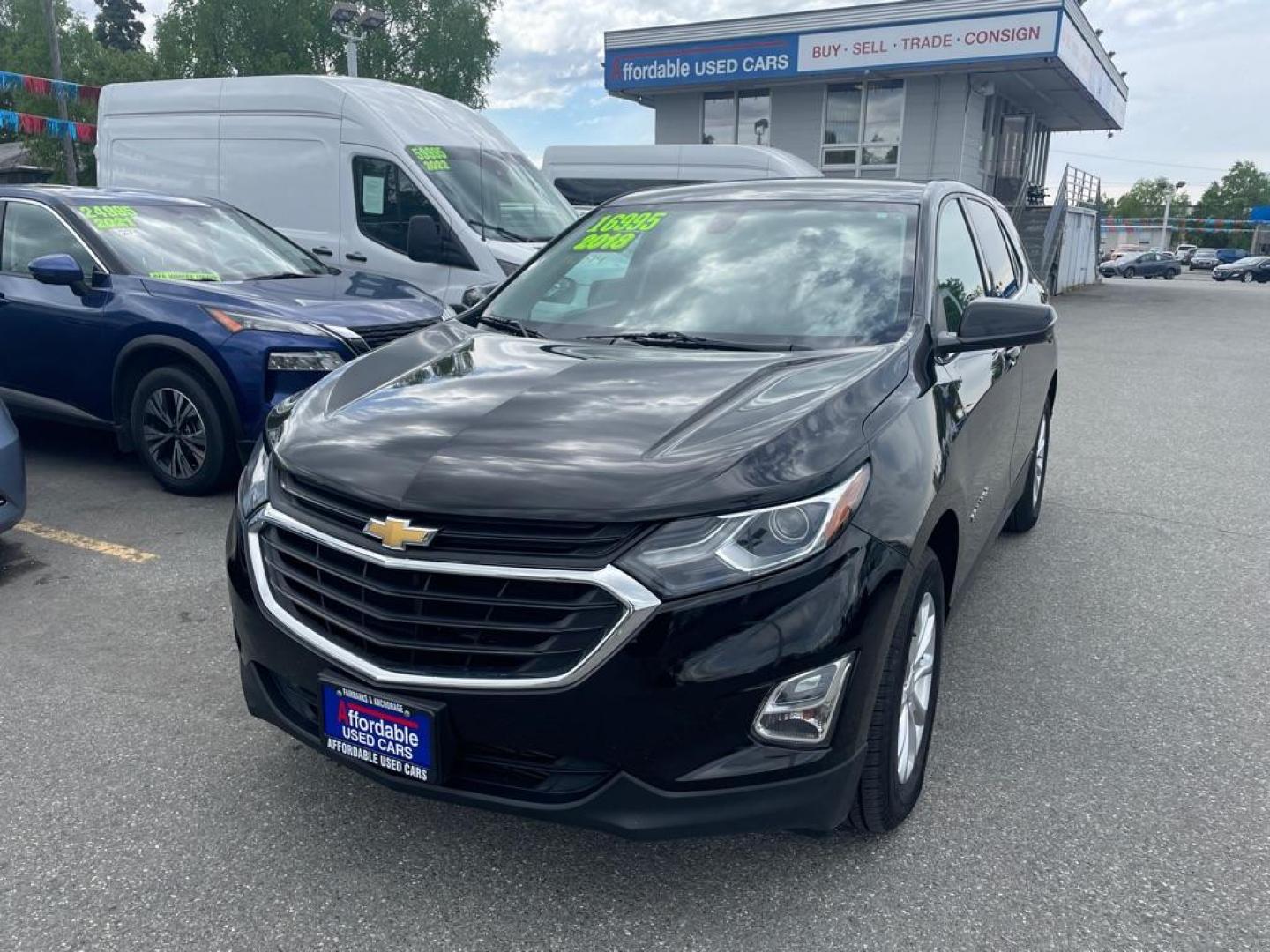 2018 BLACK CHEVROLET EQUINOX LT (2GNAXSEVXJ6) with an 1.5L engine, Automatic transmission, located at 929 East 8th Ave, Anchorage, AK, 99501, (907) 274-2277, 61.214783, -149.866074 - Photo#0