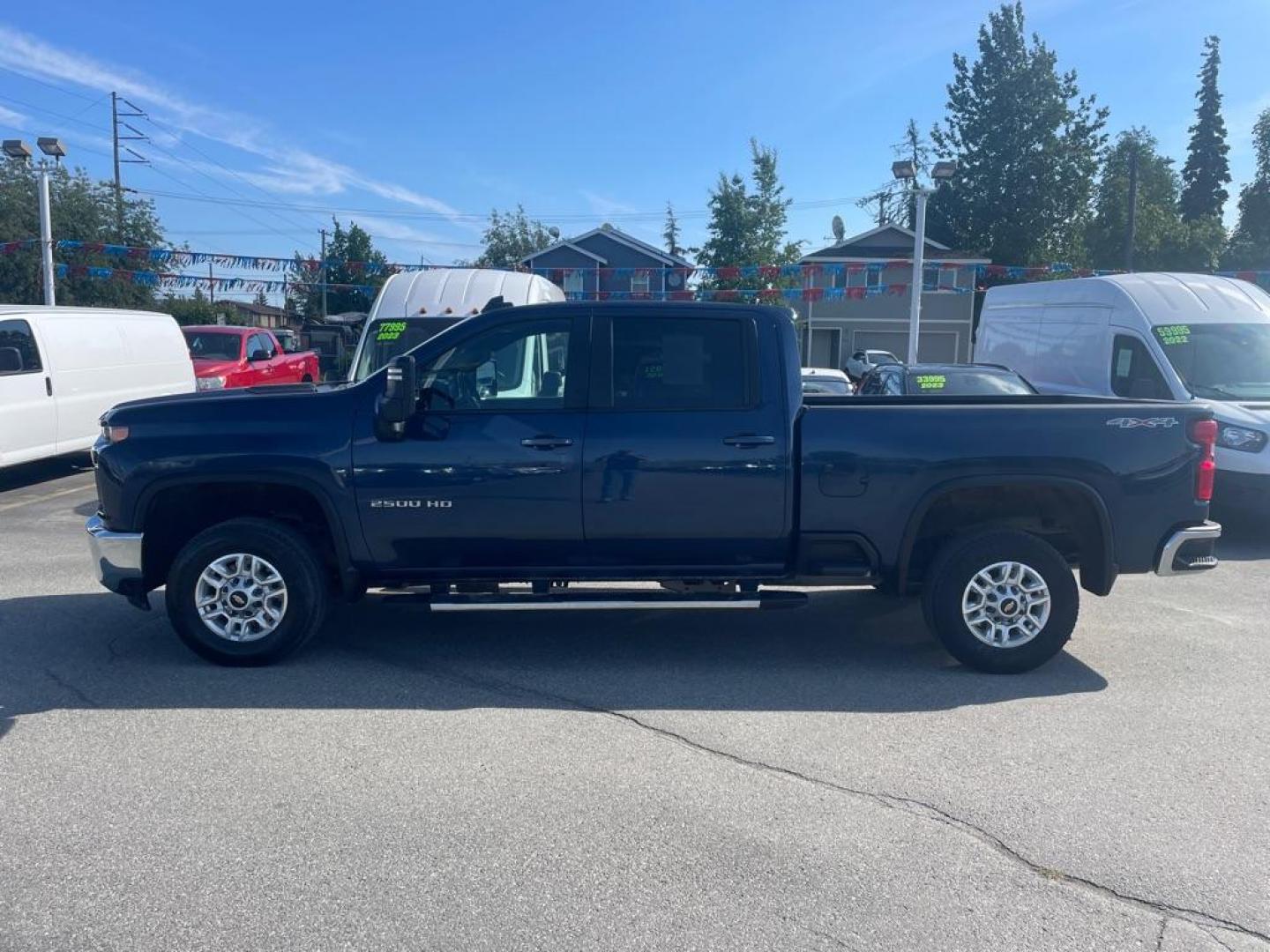 2021 BLUE CHEVROLET SILVERADO 2500 HEAVY DUTY LT (1GC4YNE72MF) with an 6.6L engine, Automatic transmission, located at 929 East 8th Ave, Anchorage, AK, 99501, (907) 274-2277, 61.214783, -149.866074 - Photo#1