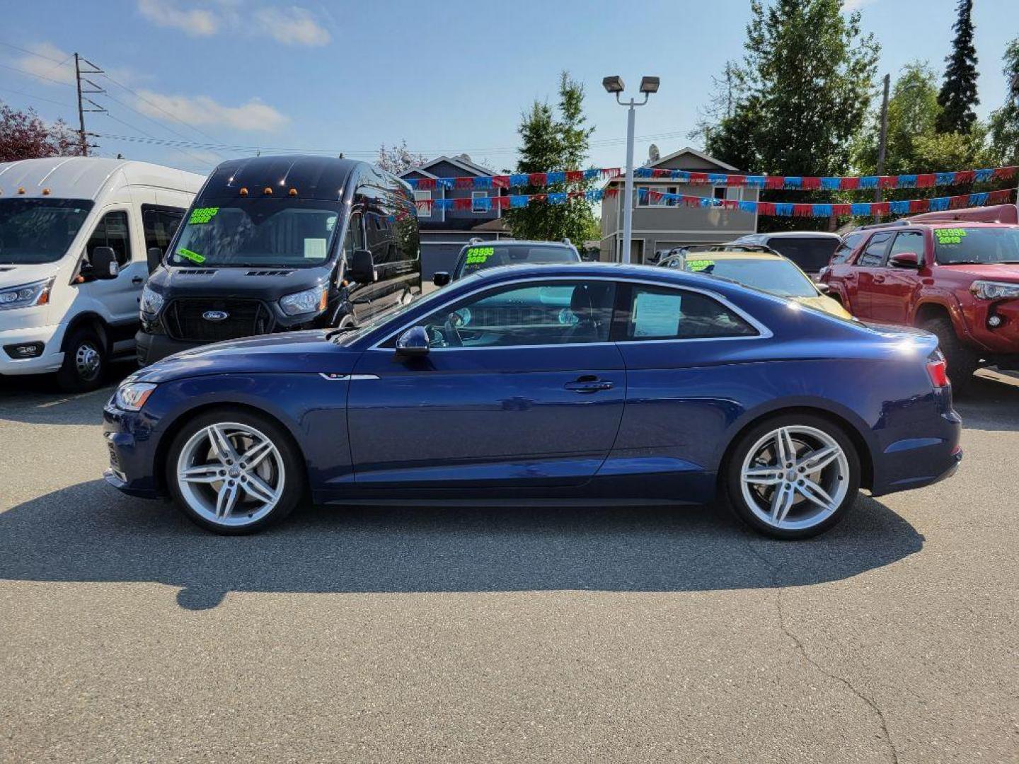 2018 BLUE AUDI A5 PREMIUM PLUS S-LINE (WAUTNAF55JA) with an 2.0L engine, Automatic transmission, located at 929 East 8th Ave, Anchorage, AK, 99501, (907) 274-2277, 61.214783, -149.866074 - Photo#1