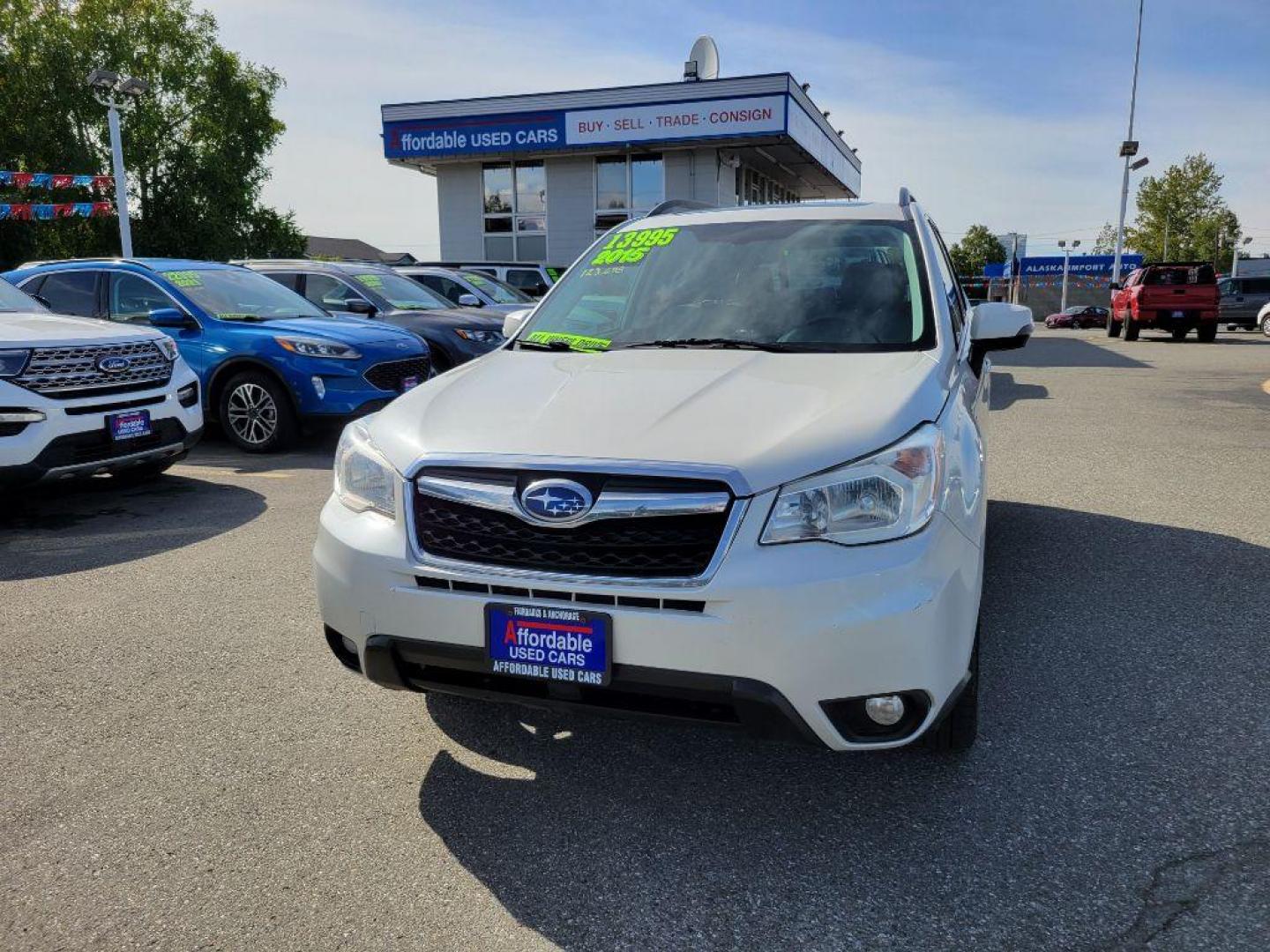 2015 WHITE SUBARU FORESTER 2.5I TOURING (JF2SJAUC0FH) with an 2.5L engine, Continuously Variable transmission, located at 929 East 8th Ave, Anchorage, AK, 99501, (907) 274-2277, 61.214783, -149.866074 - Photo#0