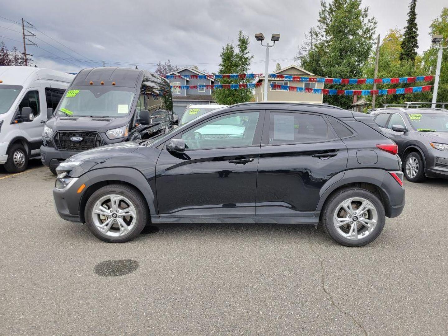 2023 BLACK HYUNDAI KONA SEL SEL (KM8K6CAB1PU) with an 2.0L engine, Continuously Variable transmission, located at 929 East 8th Ave, Anchorage, AK, 99501, (907) 274-2277, 61.214783, -149.866074 - Photo#1