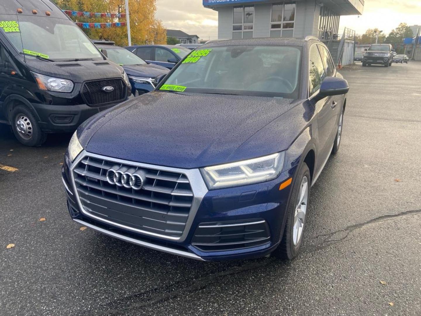 2018 BLUE AUDI Q5 PREMIUM PLUS (WA1BNAFY4J2) with an 2.0L engine, Automatic transmission, located at 929 East 8th Ave, Anchorage, AK, 99501, (907) 274-2277, 61.214783, -149.866074 - Photo#0