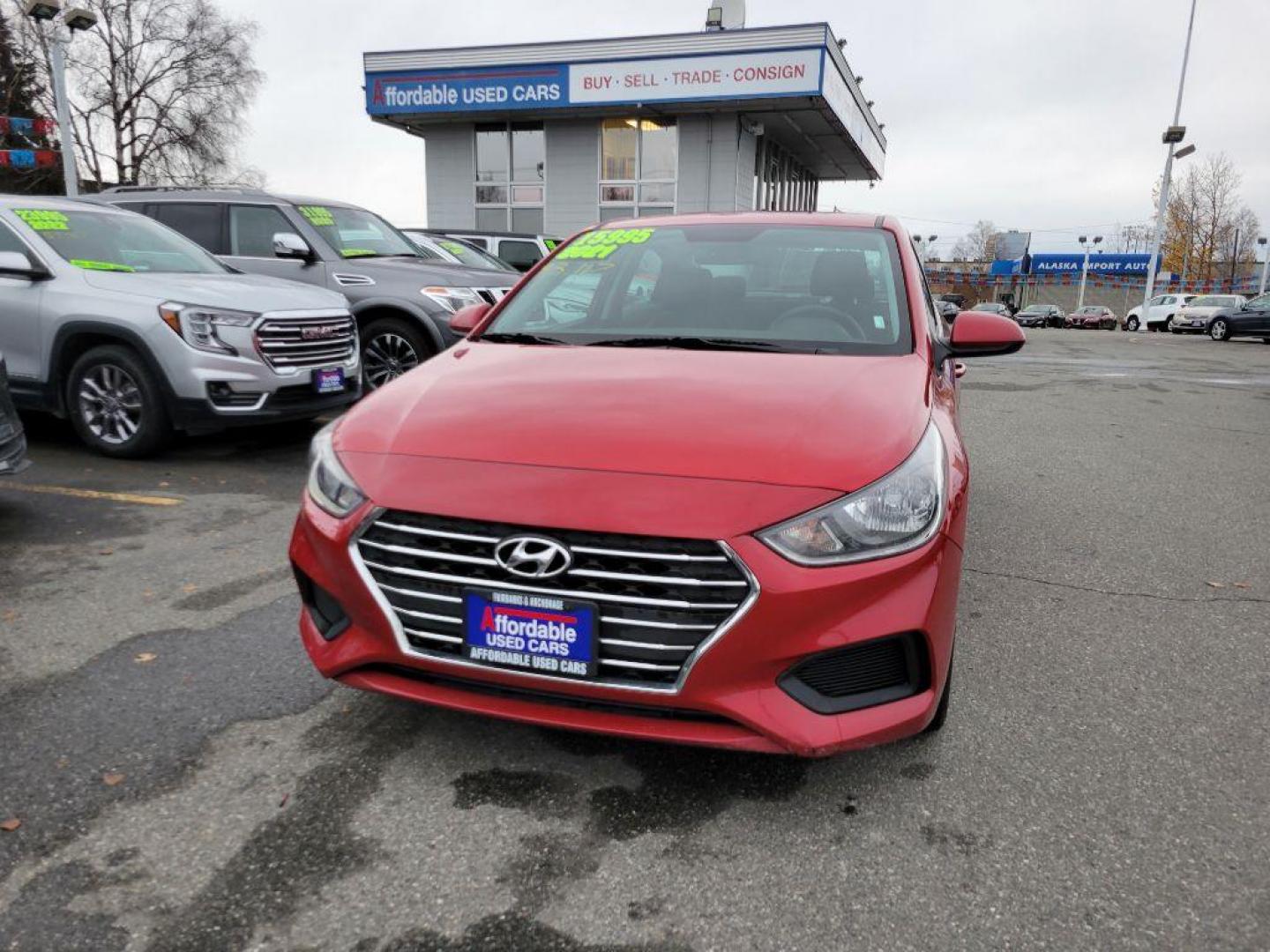 2021 RED HYUNDAI ACCENT SE SE (3KPC24A68ME) with an 1.6L engine, Continuously Variable transmission, located at 929 East 8th Ave, Anchorage, AK, 99501, (907) 274-2277, 61.214783, -149.866074 - Photo#0