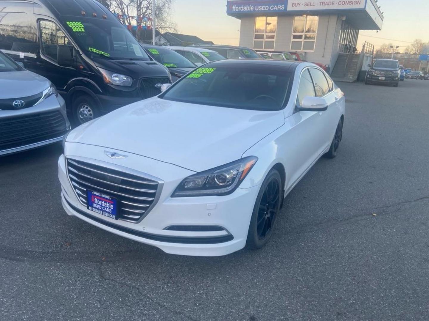 2015 WHITE HYUNDAI GENESIS 3.8L (KMHGN4JE6FU) with an 3.8L engine, Automatic transmission, located at 929 East 8th Ave, Anchorage, AK, 99501, (907) 274-2277, 61.214783, -149.866074 - Photo#0