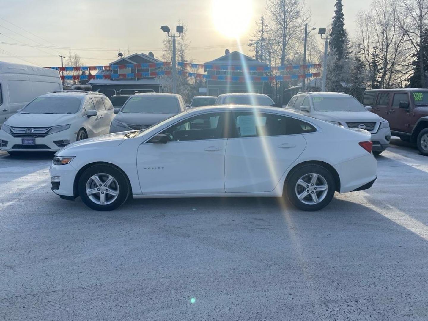 2021 WHITE CHEVROLET MALIBU LS (1G1ZB5ST6MF) with an 1.5L engine, Continuously Variable transmission, located at 929 East 8th Ave, Anchorage, AK, 99501, (907) 274-2277, 61.214783, -149.866074 - Photo#1