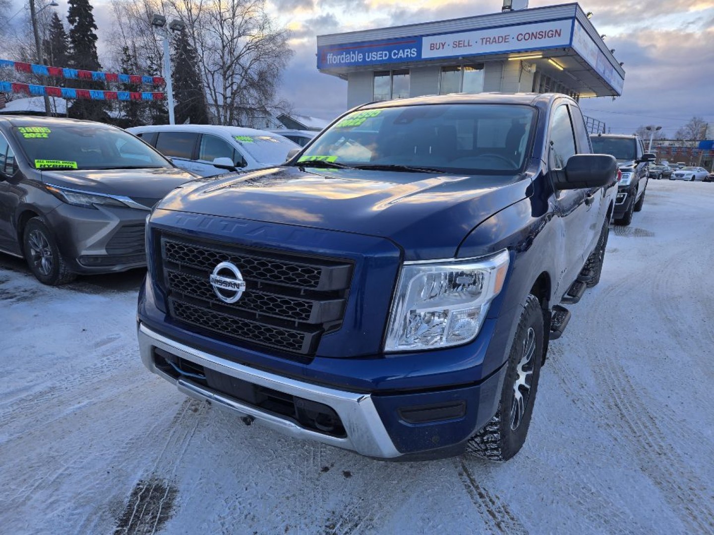 2022 BLUE NISSAN TITAN SV (1N6AA1CD3NN) with an 5.6L engine, Automatic transmission, located at 929 East 8th Ave, Anchorage, AK, 99501, (907) 274-2277, 61.214783, -149.866074- Photo#0