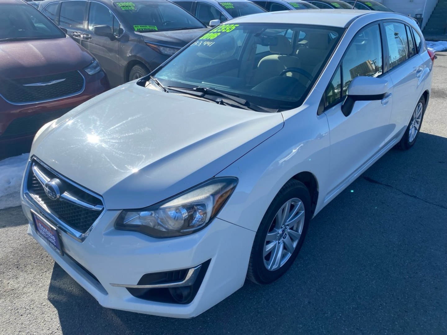 2016 WHITE SUBARU IMPREZA PREMIUM (JF1GPAB64G8) with an 2.0L engine, Continuously Variable transmission, located at 929 East 8th Ave, Anchorage, AK, 99501, (907) 274-2277, 61.214783, -149.866074- Photo#0
