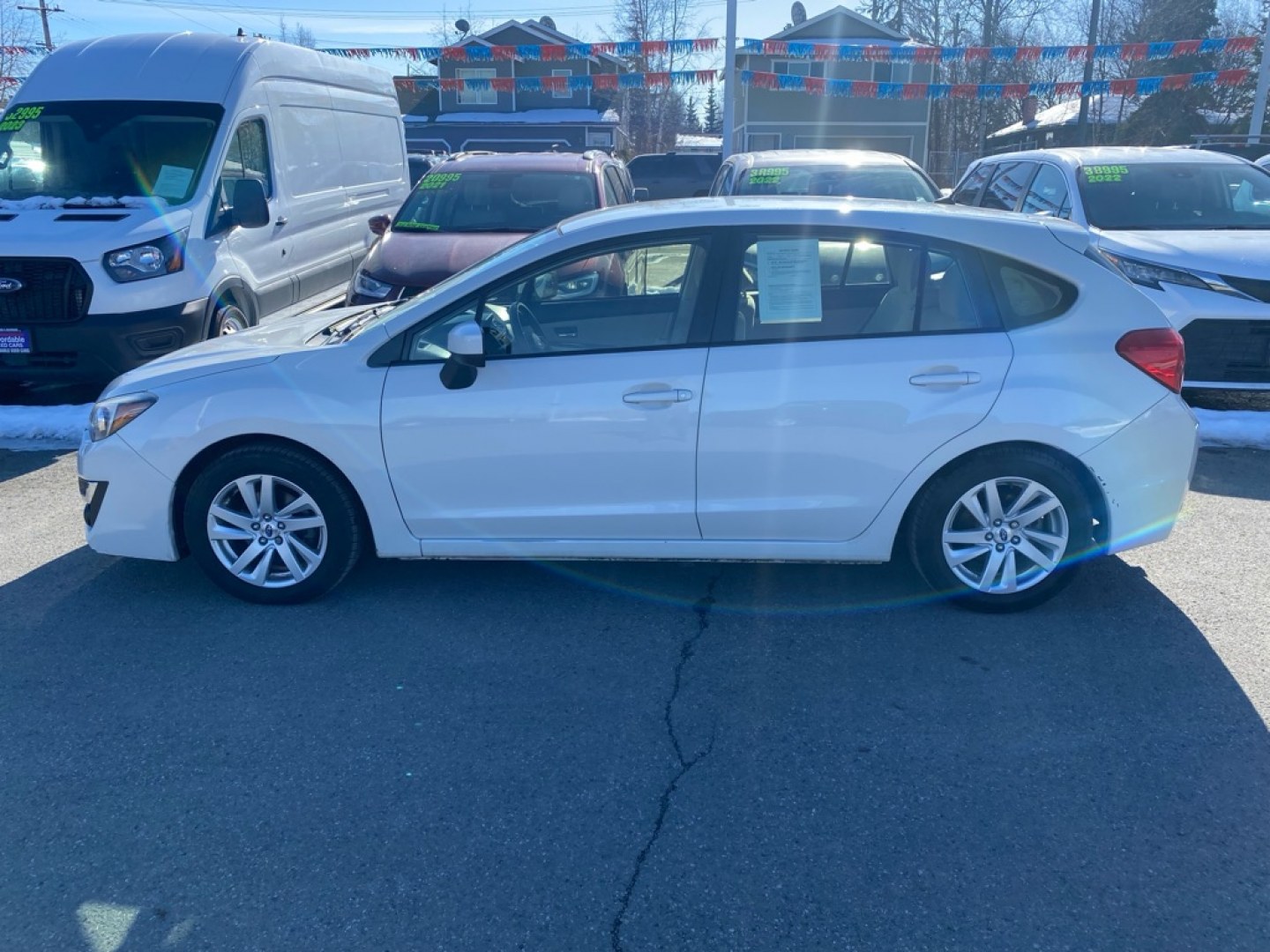 2016 WHITE SUBARU IMPREZA PREMIUM (JF1GPAB64G8) with an 2.0L engine, Continuously Variable transmission, located at 929 East 8th Ave, Anchorage, AK, 99501, (907) 274-2277, 61.214783, -149.866074- Photo#1