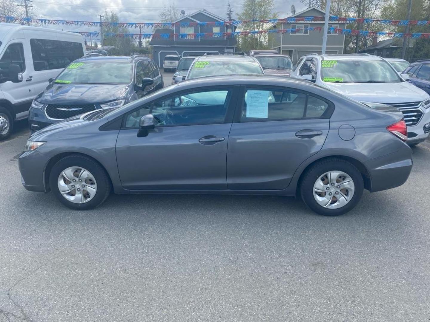 2013 GRAY HONDA CIVIC LX (19XFB2F56DE) with an 1.8L engine, Automatic transmission, located at 929 East 8th Ave, Anchorage, AK, 99501, (907) 274-2277, 61.214783, -149.866074 - Photo#1