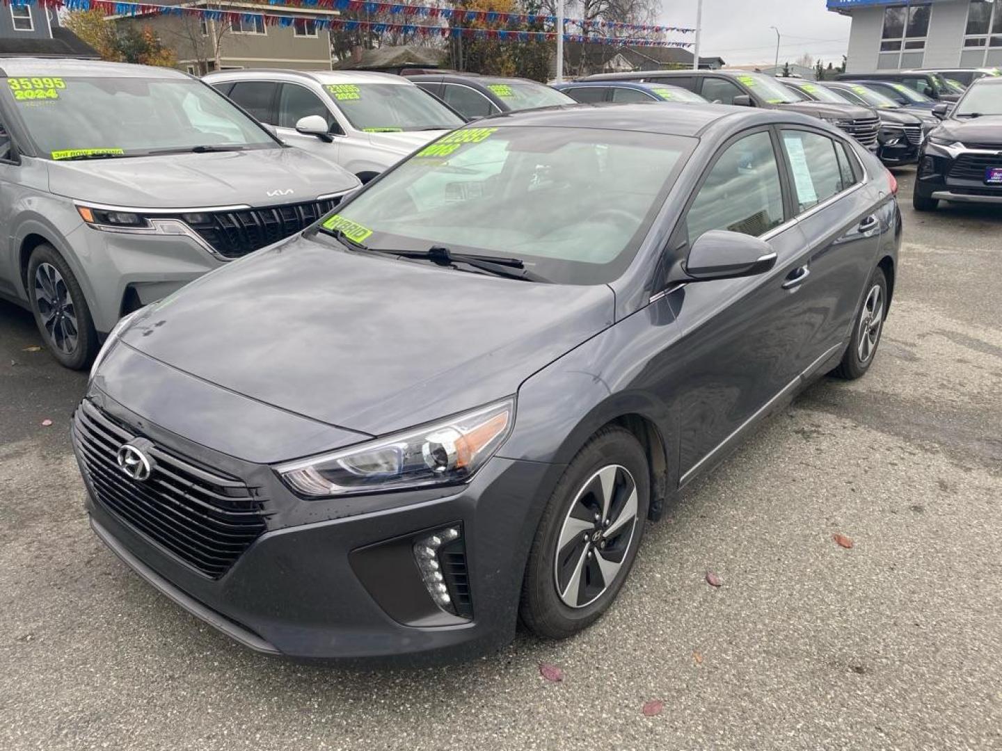2018 GRAY HYUNDAI IONIQ SEL (KMHC75LC0JU) with an 1.6L engine, Automatic transmission, located at 929 East 8th Ave, Anchorage, AK, 99501, (907) 274-2277, 61.214783, -149.866074 - Photo#0