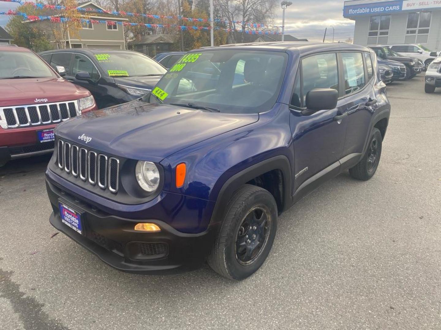 2018 BLUE JEEP RENEGADE SPORT (ZACCJBAB3JP) with an 2.4L engine, Automatic transmission, located at 929 East 8th Ave, Anchorage, AK, 99501, (907) 274-2277, 61.214783, -149.866074 - Photo#0