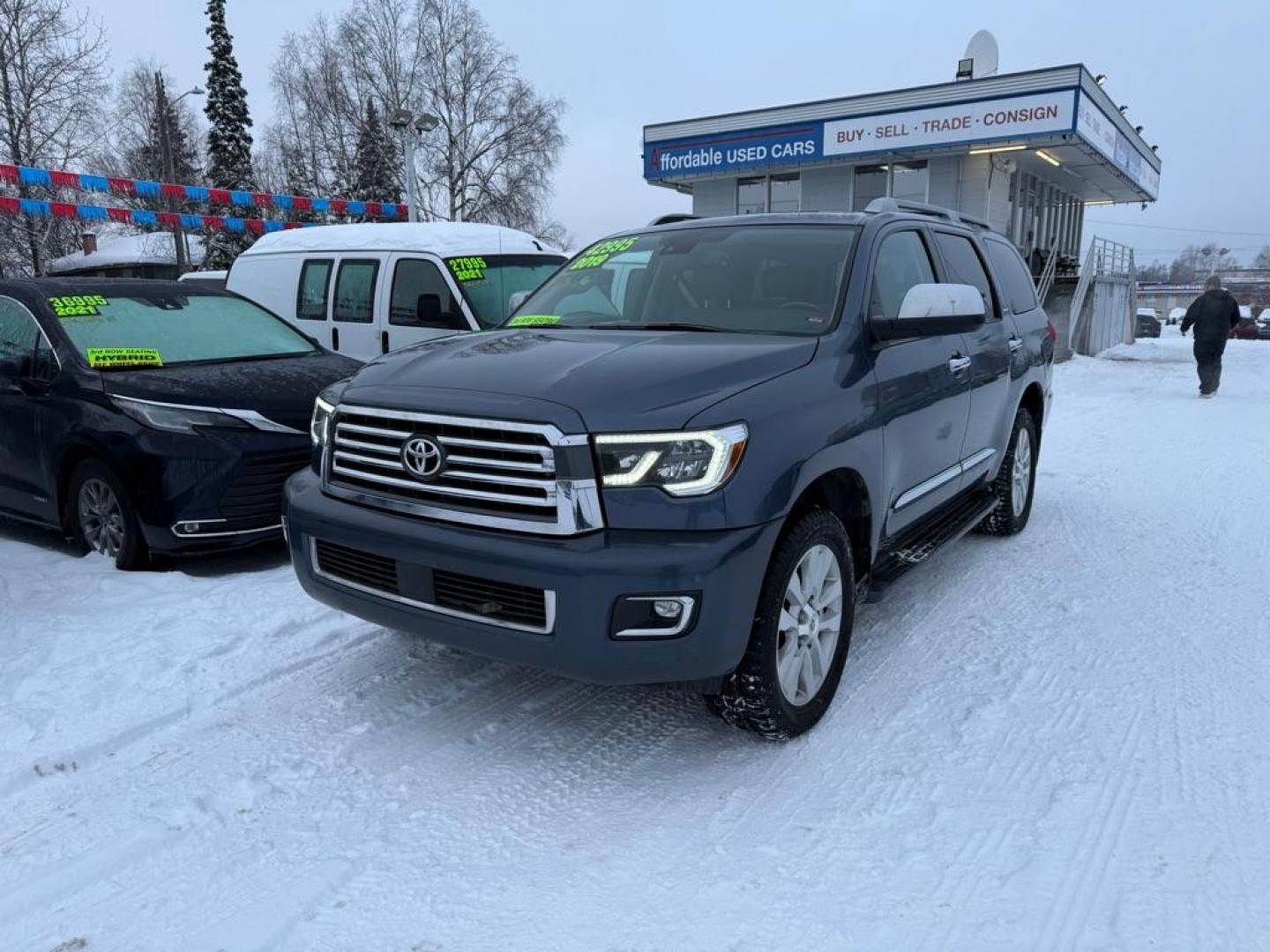 2019 BLUE TOYOTA SEQUOIA PLATINUM (5TDDY5G12KS) with an 5.7L engine, Automatic transmission, located at 929 East 8th Ave, Anchorage, AK, 99501, (907) 274-2277, 61.214783, -149.866074 - Photo#0