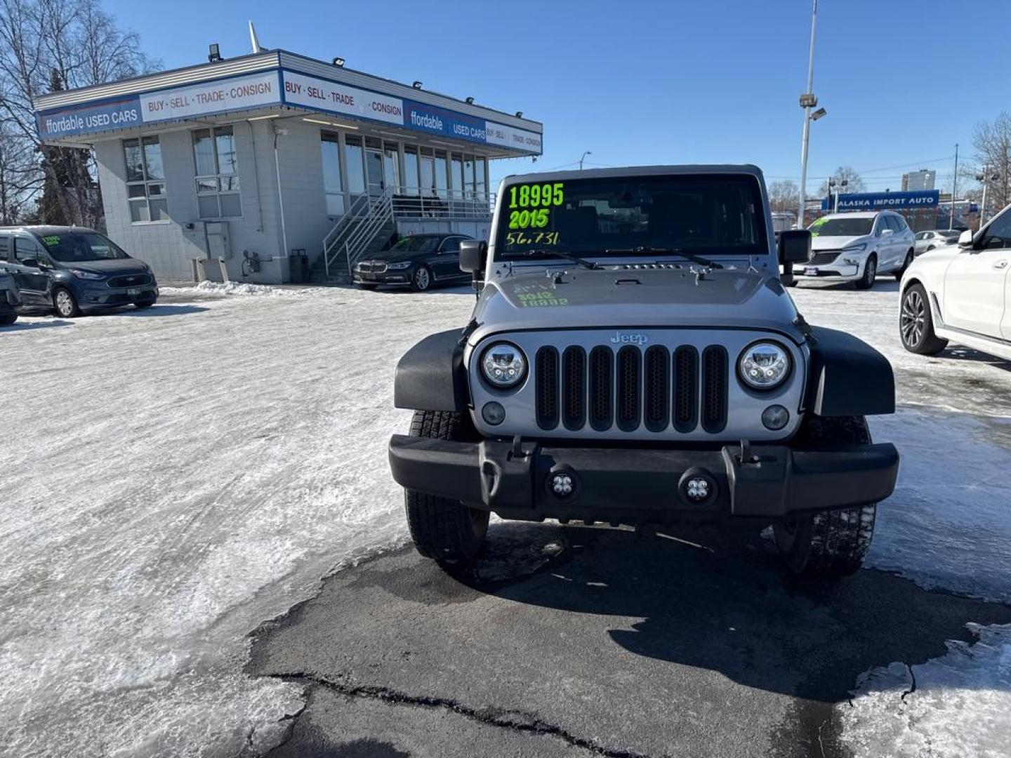2015 SILVER JEEP WRANGLER SPORT (1C4AJWAG7FL) with an 3.6L engine, Automatic transmission, located at 929 East 8th Ave, Anchorage, AK, 99501, (907) 274-2277, 61.214783, -149.866074 - Photo#0