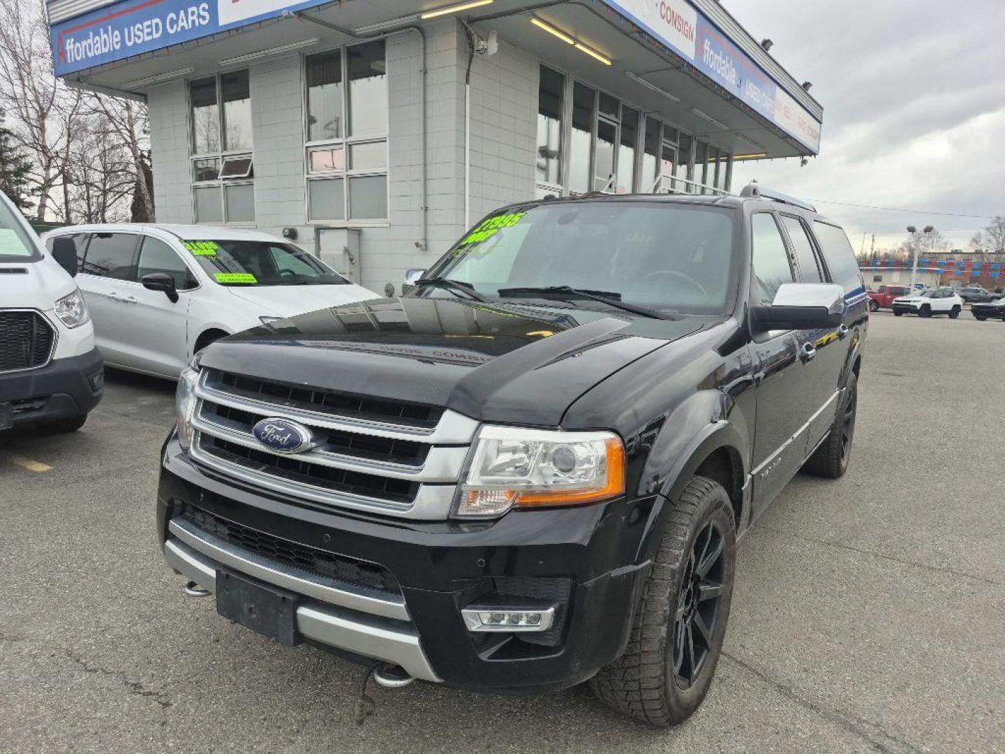 2017 BLACK FORD EXPEDITION EL PLATINUM (1FMJK1MT5HE) with an 3.5L engine, Automatic transmission, located at 929 East 8th Ave, Anchorage, AK, 99501, (907) 274-2277, 61.214783, -149.866074 - Photo#0