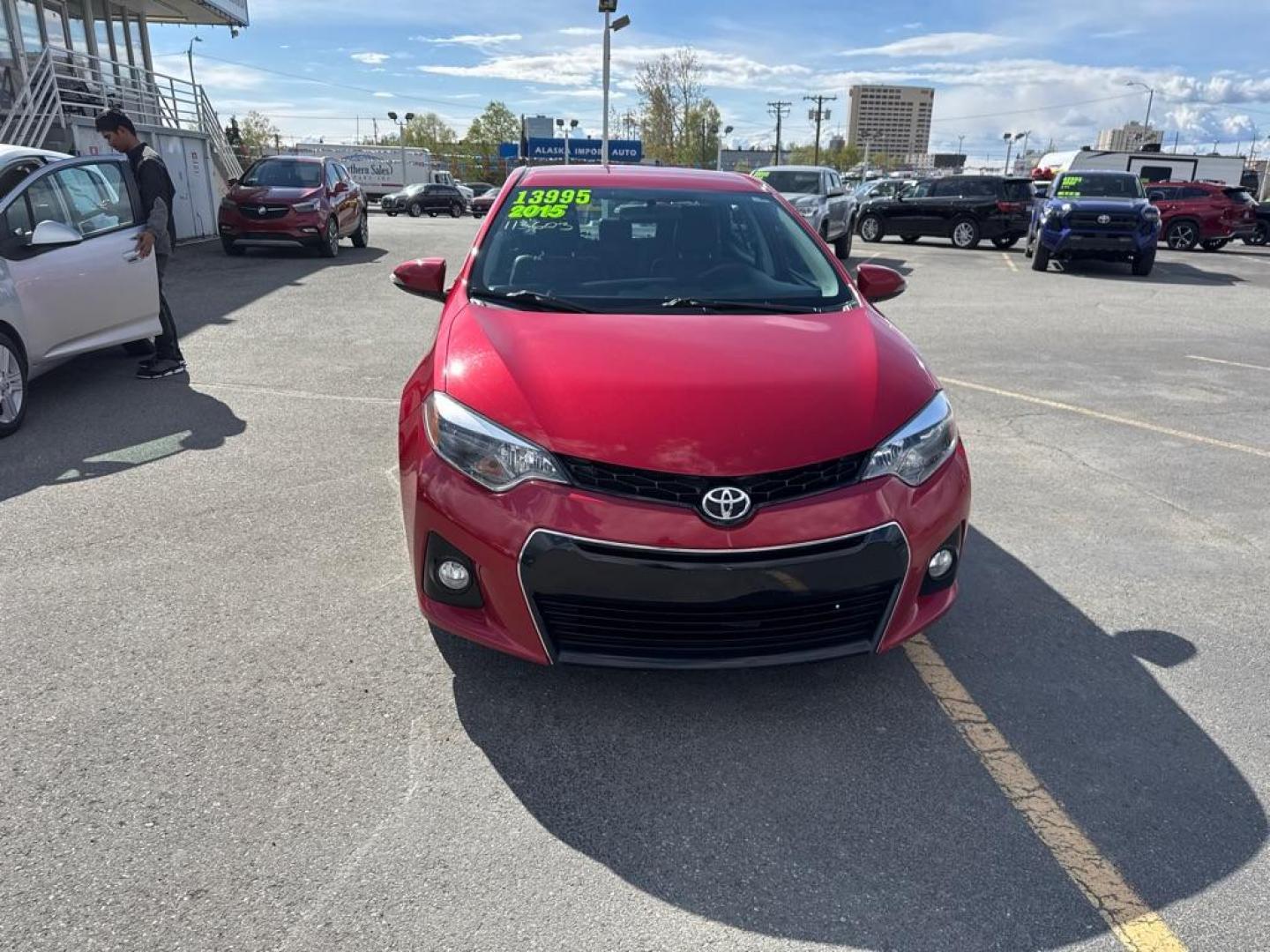 2015 RED TOYOTA COROLLA L (2T1BURHE7FC) with an 1.8L engine, Automatic transmission, located at 929 East 8th Ave, Anchorage, AK, 99501, (907) 274-2277, 61.214783, -149.866074 - Photo#0