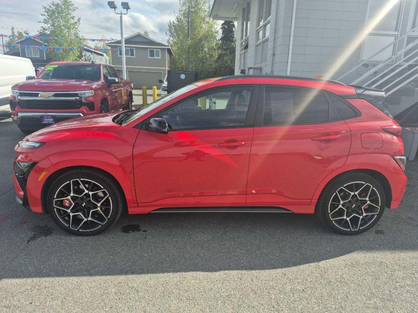 2023 RED HYUNDAI KONA N BASE (KM8KH3AC5PU) with an 2.0L engine, Automatic transmission, located at 929 East 8th Ave, Anchorage, AK, 99501, (907) 274-2277, 61.214783, -149.866074 - Photo#1
