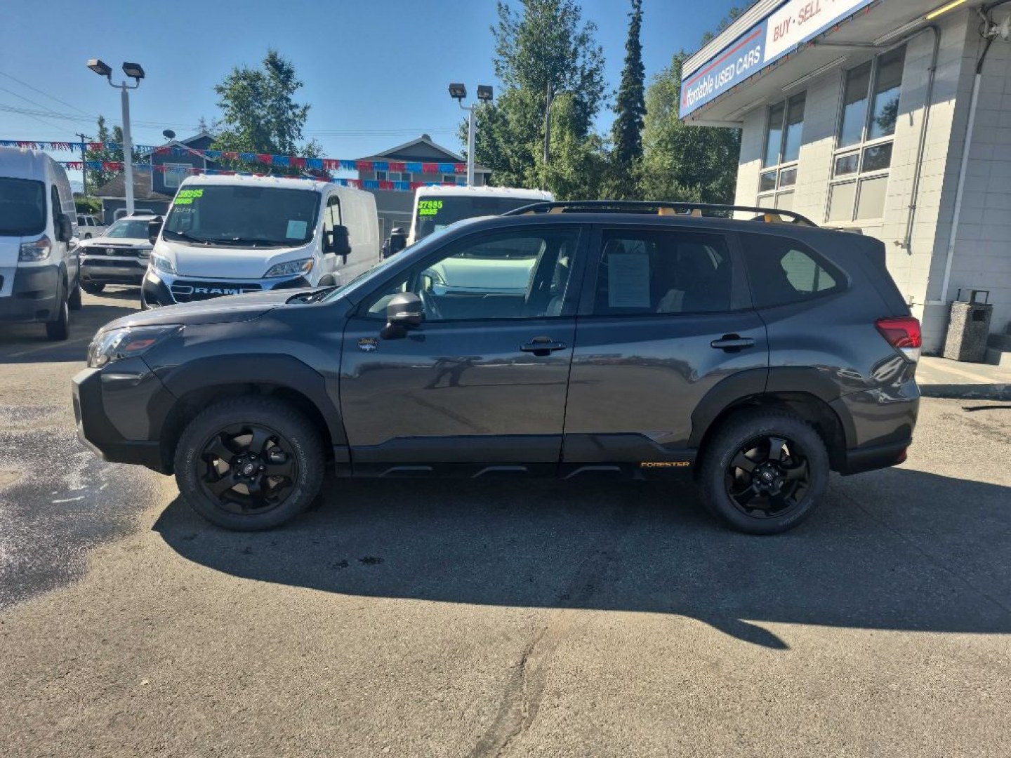 2023 GRAY SUBARU FORESTER WILDERNESS (JF2SKAMC4PH) with an 2.5L engine, Continuously Variable transmission, located at 929 East 8th Ave, Anchorage, AK, 99501, (907) 274-2277, 61.214783, -149.866074- Photo#1