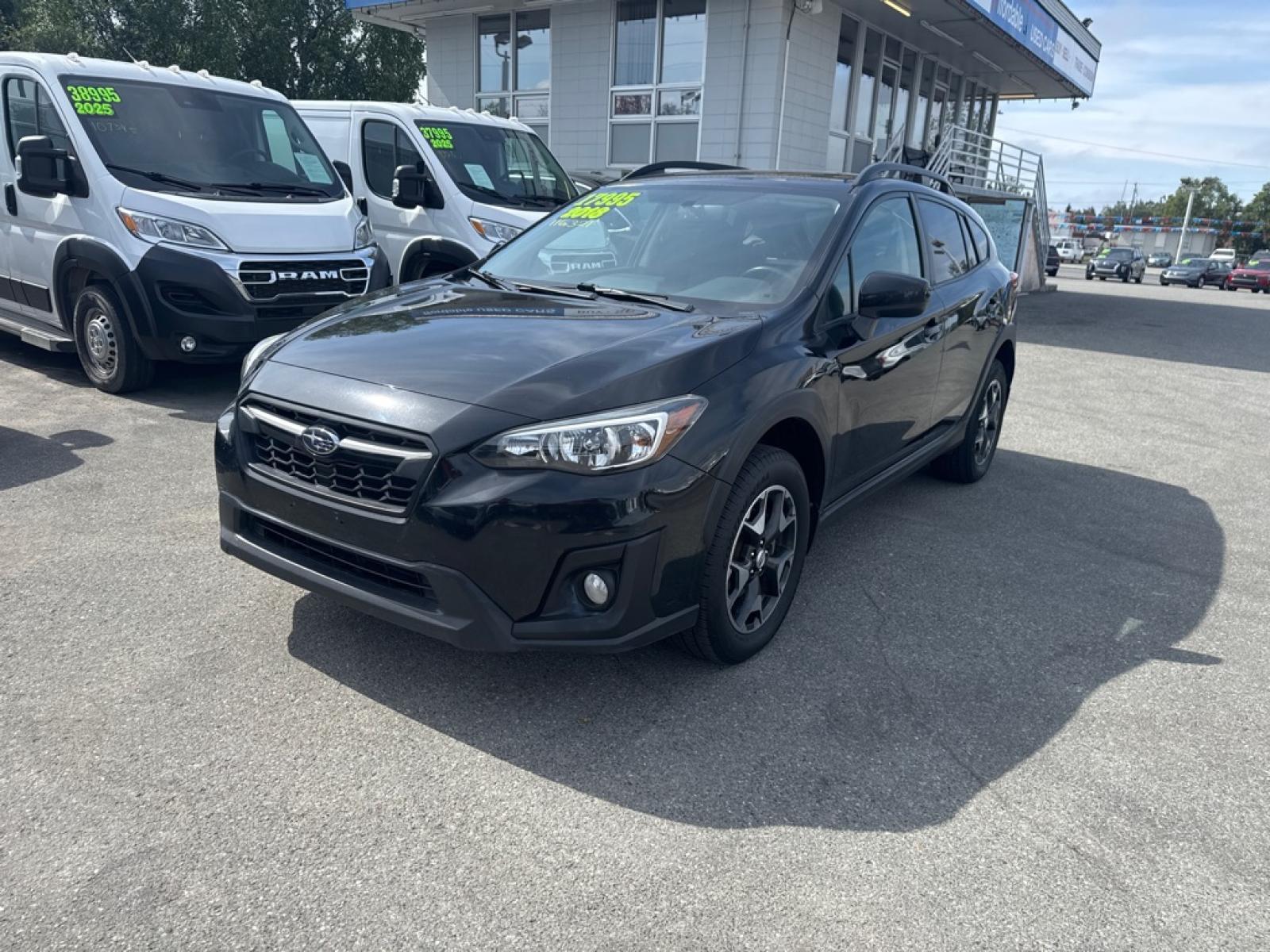 2018 BLACK SUBARU CROSSTREK PREMIUM (JF2GTABC9JH) with an 2.0L engine, 6-Speed Manual transmission, located at 929 East 8th Ave, Anchorage, AK, 99501, (907) 274-2277, 61.214783, -149.866074 - Photo#0