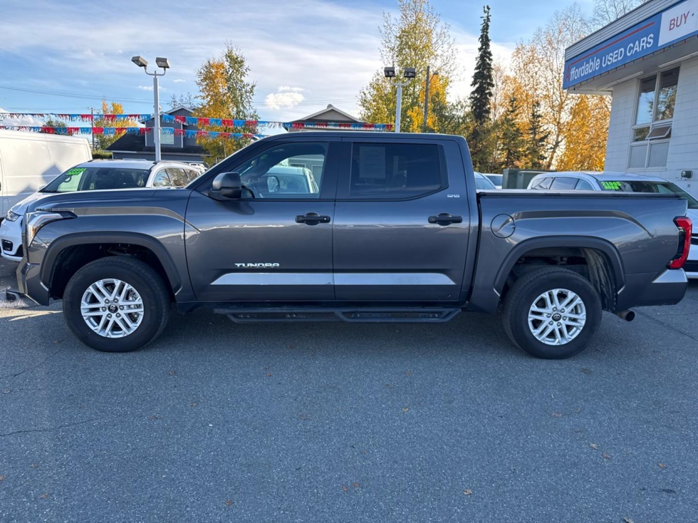 2025 GRAY TOYOTA TUNDRA CREWMAX SR (5TFLA5DBXSX) with an 3.4L engine, Automatic transmission, located at 929 East 8th Ave, Anchorage, AK, 99501, (907) 274-2277, 61.214783, -149.866074- Photo#1